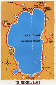 The Ponderosa Ranch, Lake Tahoe, Nevada, Map       